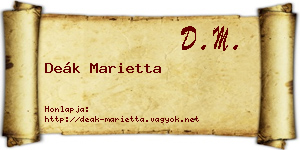 Deák Marietta névjegykártya