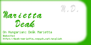 marietta deak business card